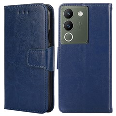 For vivo V29e (Global) 5G Case Magnetic Clasp Leather Wallet Cover - Sapphire