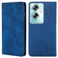 For Oppo A79 5G / A2 5G Leather Case Magnetic Auto Closing Phone Stand Cover - Blue