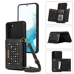 For Samsung Galaxy S24 Kickstand Case RFID Blocking Wallet Phone Cover - Black