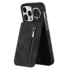  crazy horse texture leather card holder case Stand for Amazon Fire Phone - Black