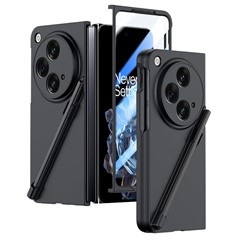 For Oppo Find N3 5G Phone Case with Tempered Glass Film / Stylus Pen Skin Touch Feel - Black