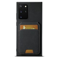 SUTENI H02 For Samsung Galaxy Note20 Ultra 5G / Note20 Ultra Kickstand Phone Case with Card Slots - Black