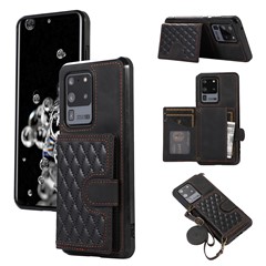  crazy horse texture leather card holder case Stand for Amazon Fire Phone - Black