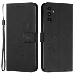 For Samsung Galaxy A35 5G Skin-touch PU Leather+TPU Wallet Cover Magnetic Cell Phone Case - Black