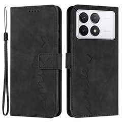 For Xiaomi Redmi K70E 5G / Poco X6 Pro 5G Wallet Cover Magnetic Skin-touch PU Leather+TPU Phone Case - Black