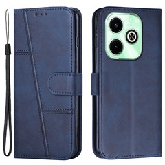 For Infinix Hot 40i Mobile Phone Case Wallet Stand Flip PU Leather Cover - Sapphire