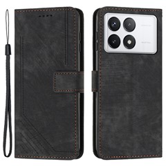 For Xiaomi Poco F6 Pro 5G / Redmi K70 5G / K70 Pro 5G Phone Case Leather Flip Wallet Cover - Black