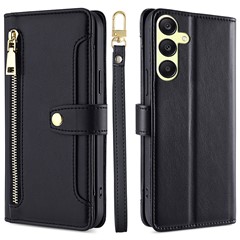 Wallet Case for Samsung Galaxy A25 5G (Global) (161.0 x 76.5 x 8.3mm) Shell Anti-fall Leather Phone Cover - Black
