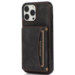  crazy horse texture leather card holder case Stand for Amazon Fire Phone - Black