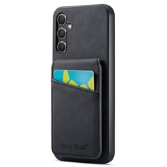 FIERRE SHANN For Samsung Galaxy A24 4G (162.1 x 77.6 x 8.3mm) Case PU+TPU Crazy Horse Texture Cellphone Cover - Black