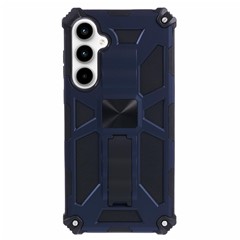 For Samsung Galaxy A35 5G Phone Case with Car Mount Kickstand PC + TPU Protective Cover - Blue