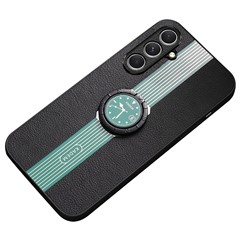 KADEM For Samsung Galaxy A25 5G (Global) (161.0 x 76.5 x 8.3mm) Cell Phone Case Ring Kickstand Anti-shock Cover - Green