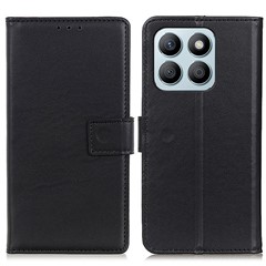 For Honor X8b 4G Leather Phone Case Scratch Resistant Cover - Black