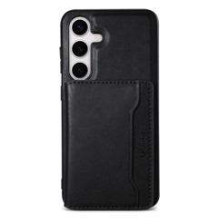 DENIOR For Samsung Galaxy S24+ Phone Case Magnetic Protection Cover Detachable Card Bag - Black
