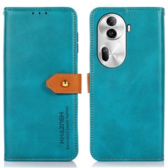 KHAZNEH For Oppo Reno11 Pro 5G (Global) / Reno11 (China) 5G Magnetic Case Golden Buckle PU Leather+TPU Phone Shell - Blue