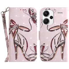 For Xiaomi Redmi Note 13 Pro+ 5G Case 3D Pattern Leather Wallet Phone Cover Handbag - Butterfly High Heels