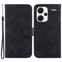 For Xiaomi Redmi Note 13 Pro+ 5G Phone Case Double 8-Shape Wallet Flip Cover - Black