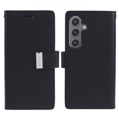 MERCURY GOOSPERY For Samsung Galaxy S24+ Wallet Case Protective Leather Folio Phone Cover - Black