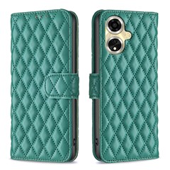 BINFEN COLOR BF Style-14 For Oppo A59 5G Case Rhombus Leather Card Holder Phone Cover - Green