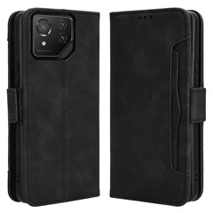 For Asus ROG Phone 8 Pro 5G / 8 5G Case Stand Leather Cover with Multiple Card Slots - Black