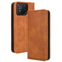 For Asus ROG Phone 8 Pro 5G / 8 5G Case Magnetic Closing Wallet Leather Phone Cover - Brown