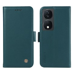 YIKATU YK-003 For Honor X7b 4G / 90 Smart Case Leather Side Magnetic Clasp Phone Stand Cover - Green