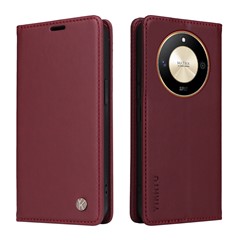 YIKATU YK-001 For Honor X50 5G / X9b 5G / Magic6 Lite 5G Case Leather Magnetic Closure Phone Cover - Wine Red