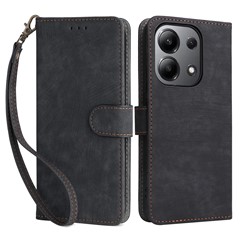 For Xiaomi Redmi Note 13 4G Wallet Leather Case Phone Cover RFID Blocking Protection - Black