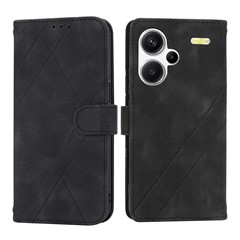For Xiaomi Redmi Note 13 Pro+ 5G Case Imprinted Line Card Slots Shockproof Phone Cover - Black