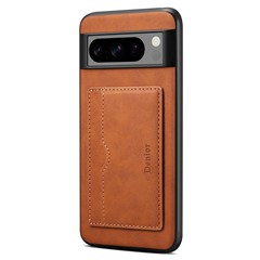 DENIOR For Google Pixel 8 Pro Case Leather+TPU+PC Kickstand Protective Cover - Brown