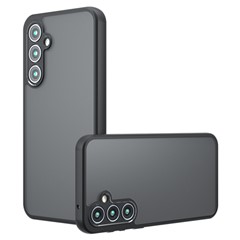 For Samsung Galaxy A55 5G Case Airbag Protection TPU+PC Skin-touch Cover - Transparent Black
