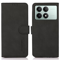 KHAZNEH For Xiaomi Redmi K70E 5G / Poco X6 Pro 5G Case Wallet Phone Cover with Card Holder - Black