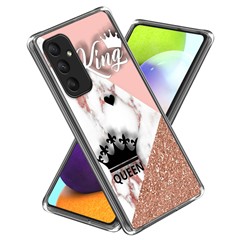 For Samsung Galaxy A35 5G Pattern Case Thin Flexible TPU Phone Cover - Marble Crown