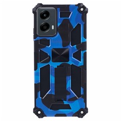 For Motorola Moto G 5G (2024) Cell Phone Case Camouflage Pattern Cover Fits Magnetic Car Mount - Blue