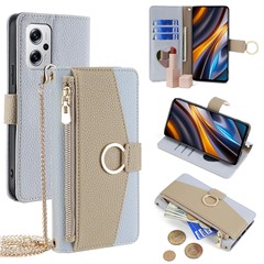 Leather Case for Xiaomi Redmi Note 11T Pro 5G / Note 11T Pro+ 5G / K50i 5G / Note 12T Pro 5G / Poco X4 GT 5G Crossbody Phone Cover - Blue