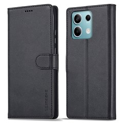 LC.IMEEKE For Xiaomi Redmi Note 13 5G Case Flip Leather Wallet Stand Phone Cover - Black