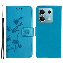 For Xiaomi Redmi Note 13 5G Imprinted Wallet Case Leather Phone Cover - Blue