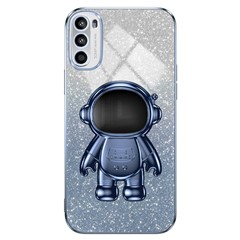 For Motorola Moto G52 4G / G82 5G Cell Phone Case Lovely Astronaut Kickstand Drop-proof Cover - Blue