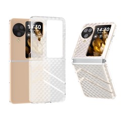 For Oppo Find N3 Flip 5G Clear Case Matte PC Folding Phone Cover Wave Texture