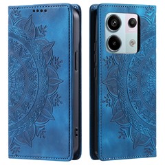 For Xiaomi Redmi Note 13 Pro 5G / Poco X6 5G Case Magnetic Closing Leather Wallet Cover - Blue