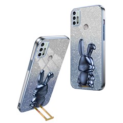 Phone Cover for Motorola Moto G30 / G20 / G10 / G10 Power , PC+TPU Case with Hands-free Kickstand - Blue