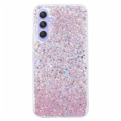 For Samsung Galaxy A15 4G / 5G Case Bump Proof Glittery Phone TPU Cover - Pink