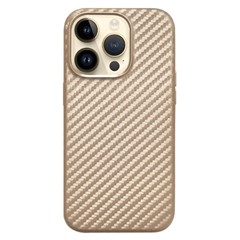 KZDOO For iPhone 15 Pro Max Case Compatible with MagSafe Carbon Fiber Texture Phone Cover - Carbon Gold