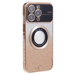 For iPhone 14 Pro Max Case Compatible with MagSafe Electroplated Edge TPU Phone Cover - Gold