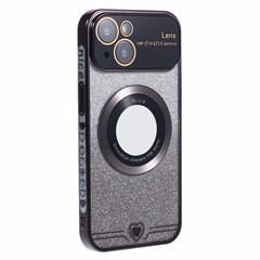 For iPhone 14 Plus Electroplating Case Compatible with MagSafe TPU Phone Cover - Black