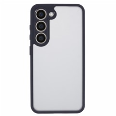 For Samsung Galaxy S23 Matte Case Shockproof TPU+PC Phone Cover, Transparent Black