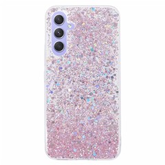 For Samsung Galaxy S23 FE TPU Case Glittery Scratch-proof Phone Cover - Pink