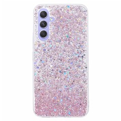 For Samsung Galaxy A24 4G (162.1 x 77.6 x 8.3mm) TPU Case Slim-Fit Glittery Phone Back Cover - Pink