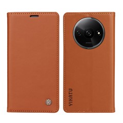 YIKATU YK-001 For Xiaomi Redmi A3 4G / Poco C61 4G Case Hidden Magnetic Adsorption Leather Phone Cover - Brown