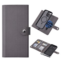 VILI GHA Series For iPhone 14 Pro Max Cell Phone Case RFID Blocking Wallet Cover Compatible with MagSafe - Grey